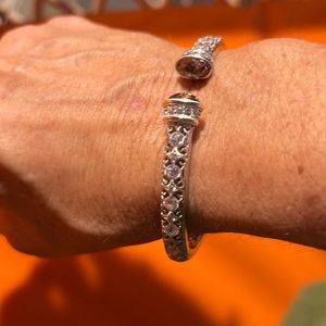 Tacori IV Sterling Silver and Purple CZ 8” Sparkly Cuff Bracelet